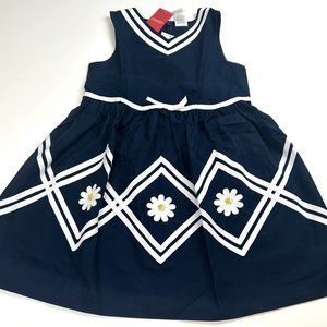 NWT Gymboree Girl Sequin  Daisy Ribbon Trim Woven Dress Size 7